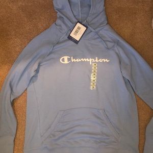 New light blue champion hoodie